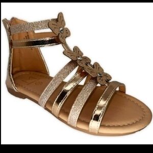 Material Girl rose gold gladiator sandals. Size 1